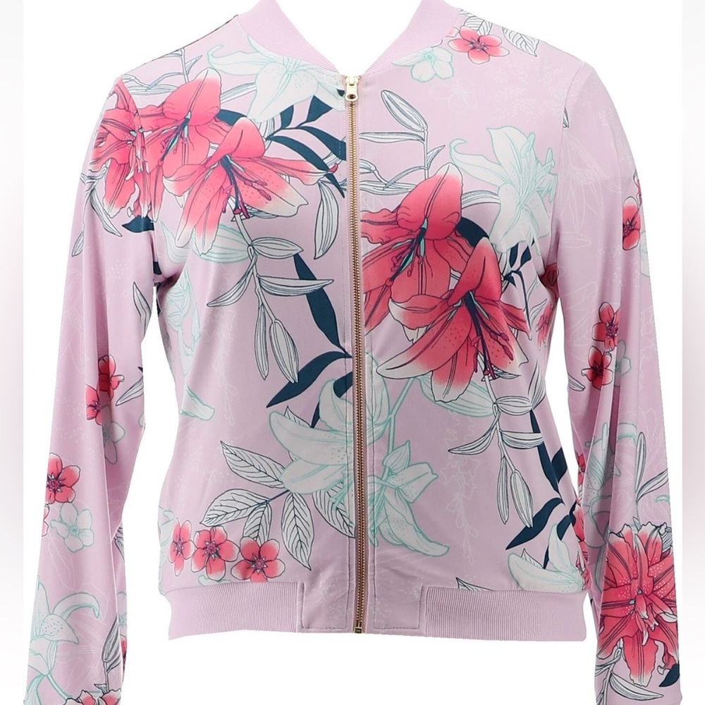 Iman Bomber Reversible Women Size: 3X
Pink Floral Full Zip Jacket (NWT)
